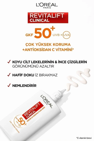 L'OREAL PARİS L'oréal Paris Revitalift Clinical Spf 50 Günlük Yüksek Uv Korumalı Yüz Güneş Kremi 50ml ürün görseli 1