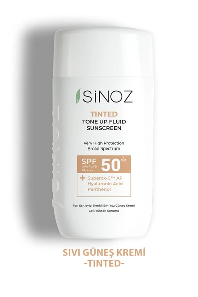 SİNOZ SPF50+ Tinted Sıvı Yüz Güneş Kremi - Yeni Nesil Güneş Filtreleri Ile Hibrit Formül 50ml PA++++ ürün görseli 1