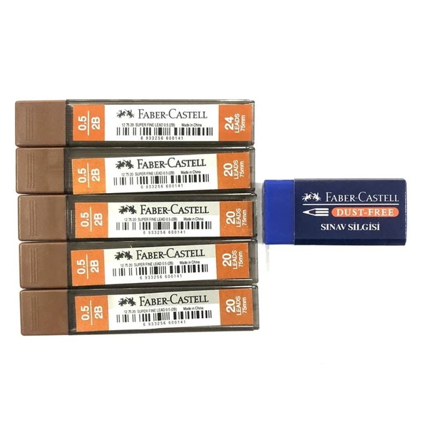 Faber-castell 0.5 Uç 5'li Paket + Silgi ürün görseli 1