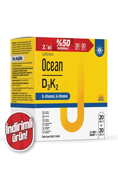 Ocean D3K2 Damla 20 ml + İkincisi %50 İndirimli ürün görseli 1