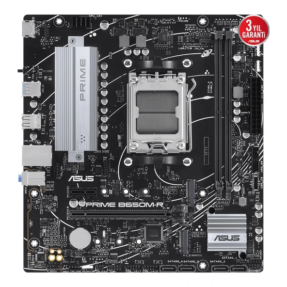 ASUS PRIME B650M-R AM5 DDR5 7200 HDMI 2xM2 AURA RGB 2.5GLAN mATX ürün görseli 1
