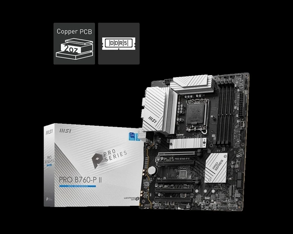 MSI PRO B760-P II DDR5 INTEL ATX GAMING ANAKART ürün görseli 1