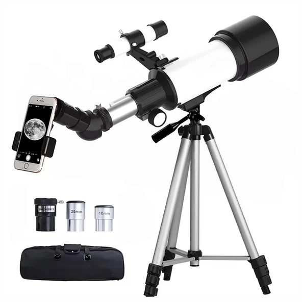 UpWay M40070 Tripotlu Telefon Tutuculu Çantalı Çift Lensli Zenith-Barlow Aynalı Profesyonel  HD Teleskop ürün görseli 1