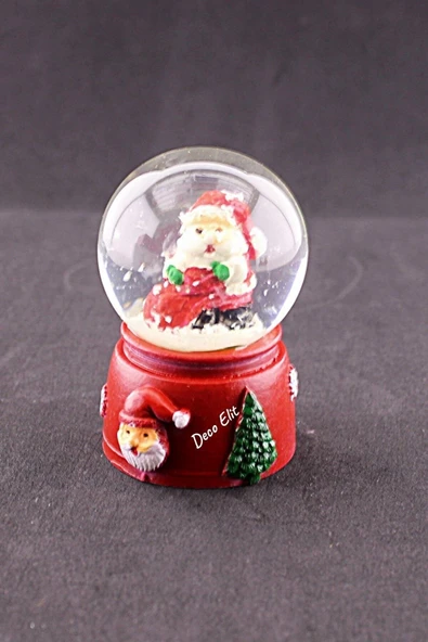 Noel Baba Işıklı Kar Küresi Dekoratif Yeni Yıl Noel Baba Temalı Mini Boy Işıklı Kar Küresi 6,5 cm ürün görseli 1