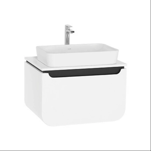 Creavit Pion Plus Lavabo Dolabı Mat Beyaz - Antrasit ürün görseli 1