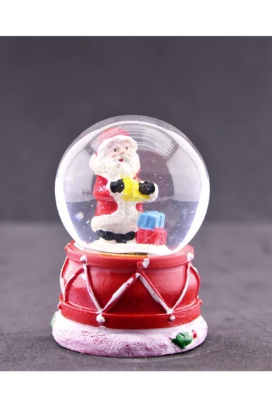 Dekoratif Noel Baba Ve Hediye Paketleri Temalı Mini Boy Işıklı Yılbaşı Kar Küresi 6.5 Cm F ürün görseli 1