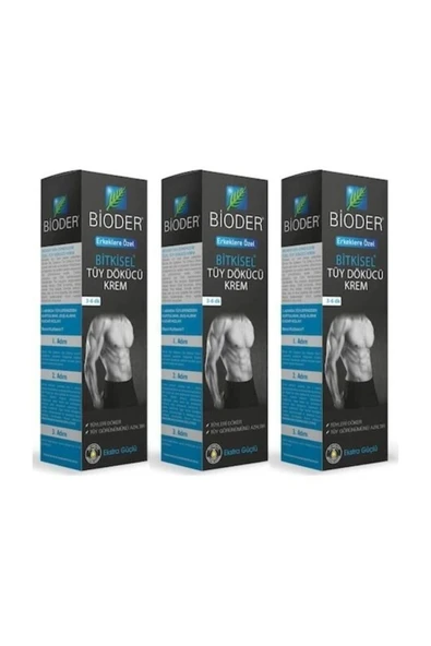 Bioder Erkeklere Özel Tüy Dökücü Krem 3 x 100 ml ürün görseli 1