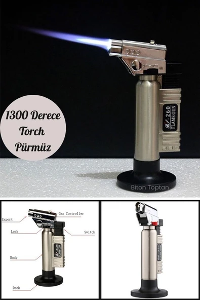 Metal Kasa Torch Pürmüz Çakmak 1300 Derece Isı Tabancası Aşcı Pürmüzü Tıbbi Diş Pürmüzü ürün görseli 1