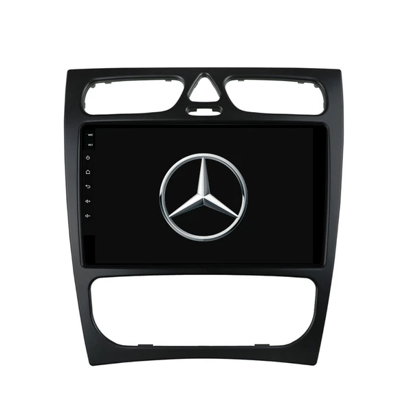 Mercedes C Class C180 (W203-W209) Araç Multimedya Android Ekran Carplay 4+64 9" 00-04 Black CADENCE ürün görseli 1