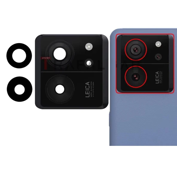 Xiaomi Mi 13T 13T Pro İle Uyumlu Kamera Camı İthal Full Set ürün görseli 1