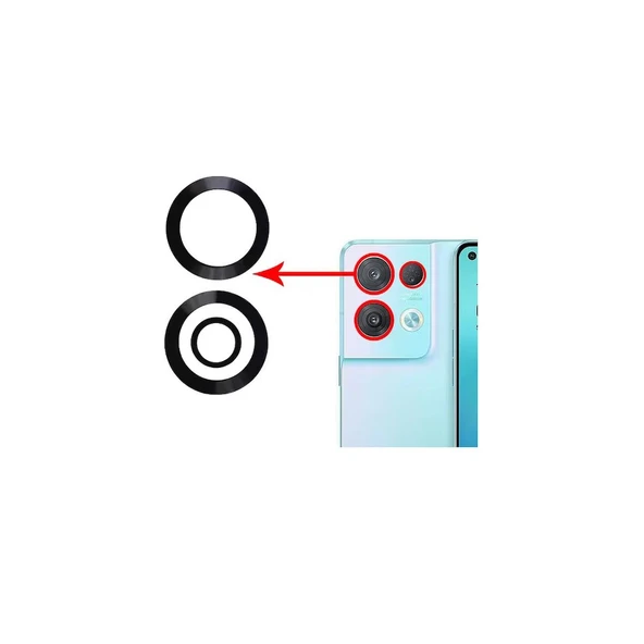 Oppo Reno 8 Pro İle Uyumlu Kamera Camı İthal Set Cph2357 ürün görseli 1