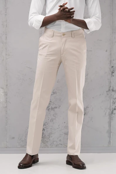 Regular Fit Pamuklu Yan Cep Klasik Yazlık Gabardin Pantolon ürün görseli 1