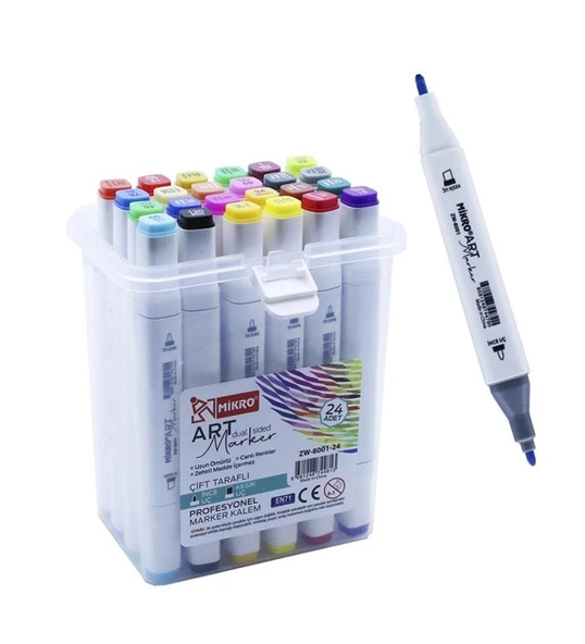 MIKRO ZW-8001-24 ART CIFT TARAFLI MARKER ürün görseli 1