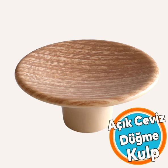 İç Bükey Kulp Açık Ceviz Renk Mobilya Mutfak Dolap Dolabı Çekmece Kulpu Kulbu Tek Vidalı Plastik ürün görseli 1