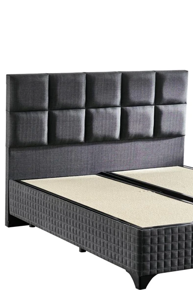Star Başlık 100 cm Tek Kişilik Antrasit Keten Kumaşlı Modern Lüks Yatak Başlığı / Baza Başlığı ürün görseli 1