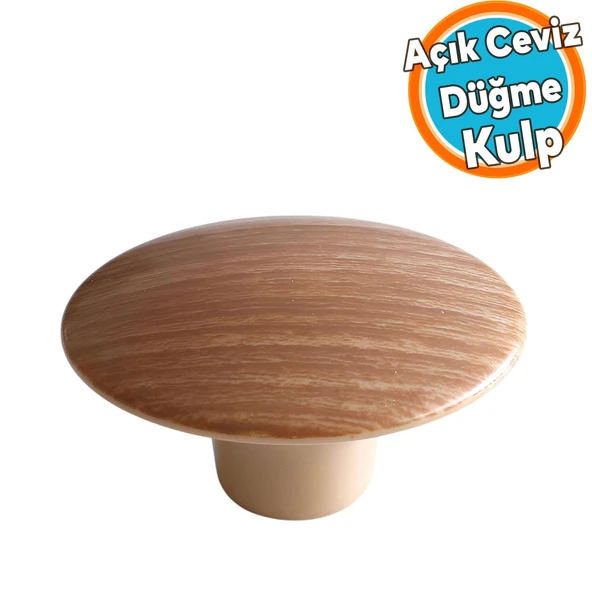 Dış Bükey Kulp Açık Ceviz Renk Mobilya Mutfak Dolap Dolabı Çekmece Kulpu Kulbu Plastik ürün görseli 1