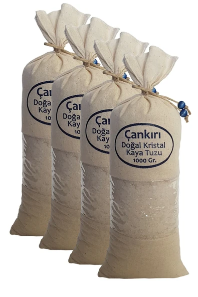 Çankırı Kristal Kaya Tuzu 4 Adet Iri Tane Beyaz Bez Torbada 4 Kg. Orijinal Kaya Tuzu Iri Beyaz Tuz ürün görseli 1