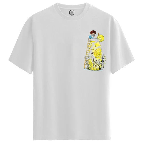 Lemon Elixir - %100 Pamuklu Kadın Beyaz Tişört - Premium Quality ürün görseli 1