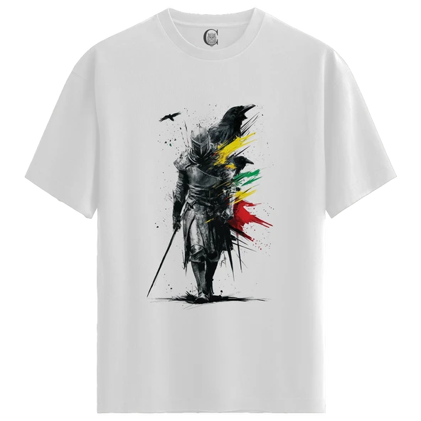 Raven Knight - %100 Pamuklu Erkek Beyaz Tişört - Premium Quality ürün görseli 1
