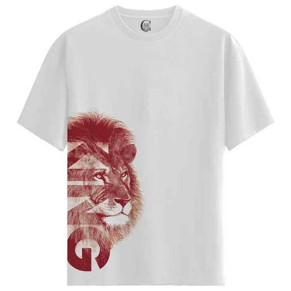 Lion Fury - %100 Pamuklu Kadın Beyaz Tişört - Premium Quality ürün görseli 1