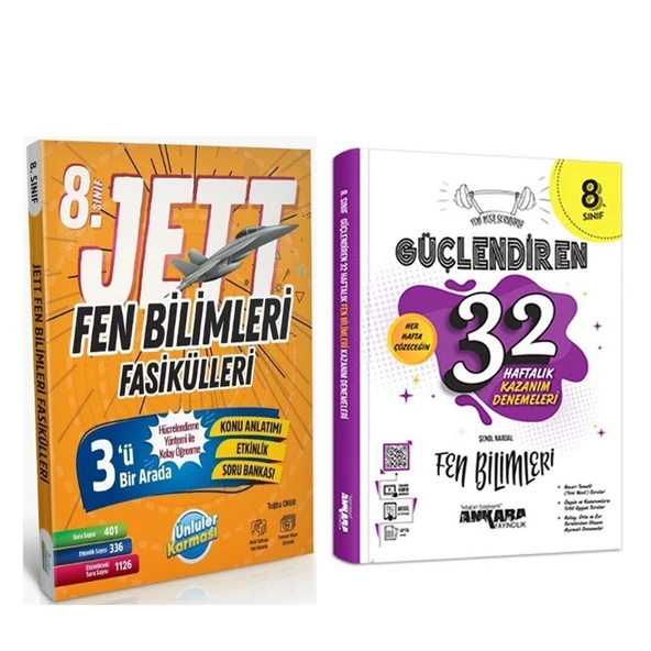 Ünlüler Karması 8. Sınıf Fen Bilimleri JETT Soru Fasikülleri ve Ankara Deneme Seti 2 Kitap ürün görseli 1