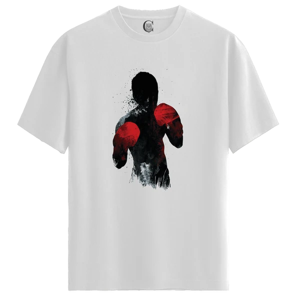 Shadow Boxer - %100 Pamuklu Erkek Beyaz Tişört - Premium Quality ürün görseli 1