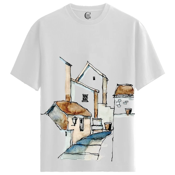 Rustic Alley - %100 Pamuklu Kadın Beyaz Tişört - Premium Quality ürün görseli 1