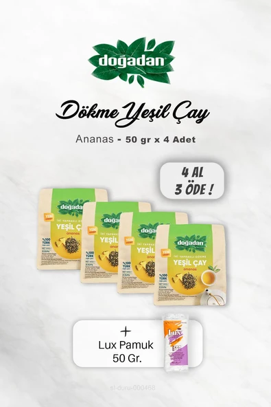 4 AL 3 ÖDE Doğadan Dökme Yeşil Çay Ananas 50 gr, Pamuk ürün görseli 1