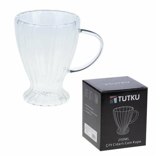 Çift Cidarlı Cam Kupa 350 ml ürün görseli 1