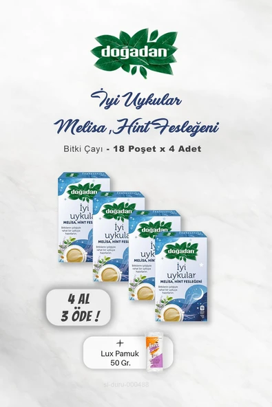4 AL 3 ÖDE Doğadan İyi Uykular Çayı Melisa ve Hint Fesleğeni, Pamuk ürün görseli 1