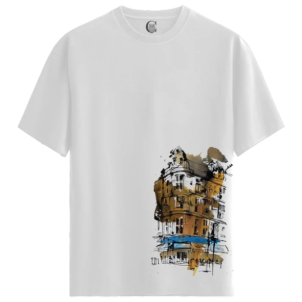Urban Echo - %100 Pamuklu Kadın Beyaz Tişört - Premium Quality ürün görseli 1