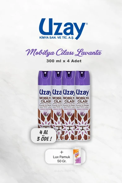 4 AL 3 ÖDE Uzay Mobilya Cilası Lavanta 300 ml, Pamuk ürün görseli 1