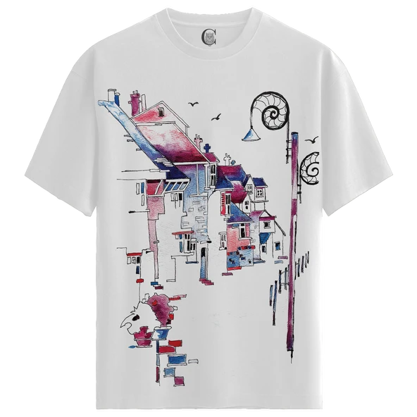 Neon Alley - %100 Pamuklu Erkek Beyaz Tişört - Premium Quality ürün görseli 1