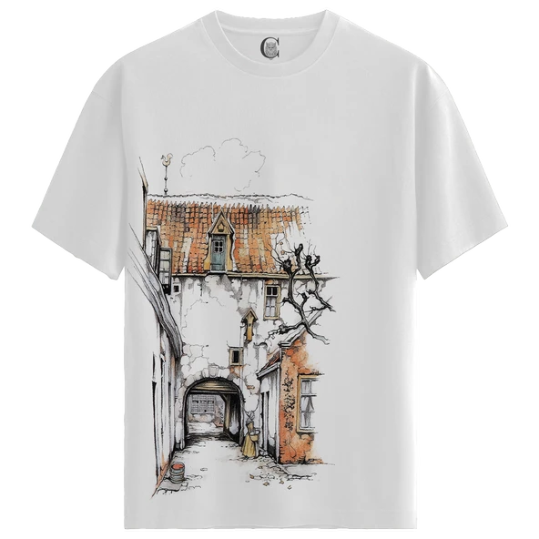 Vintage Alley - %100 Pamuklu Erkek Beyaz Tişört - Premium Quality ürün görseli 1