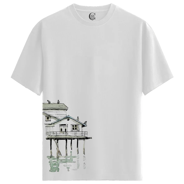 Stilt House - %100 Pamuklu Erkek Beyaz Tişört - Premium Quality ürün görseli 1
