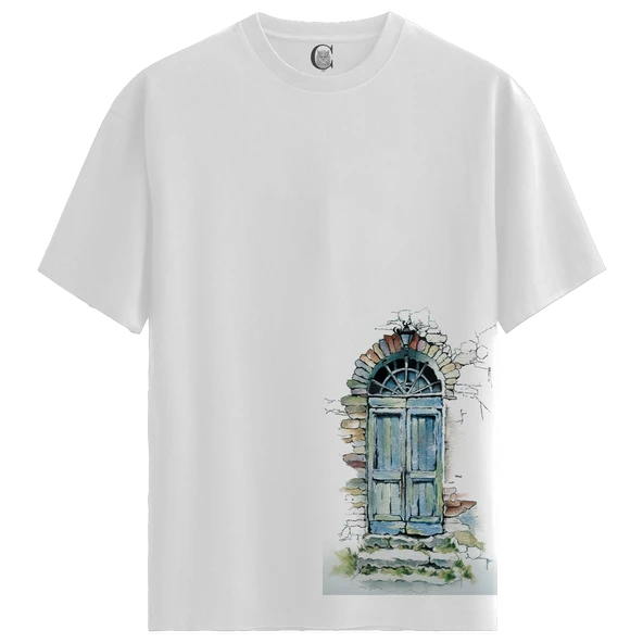 Stone Door - %100 Pamuklu Kadın Beyaz Tişört - Premium Quality ürün görseli 1