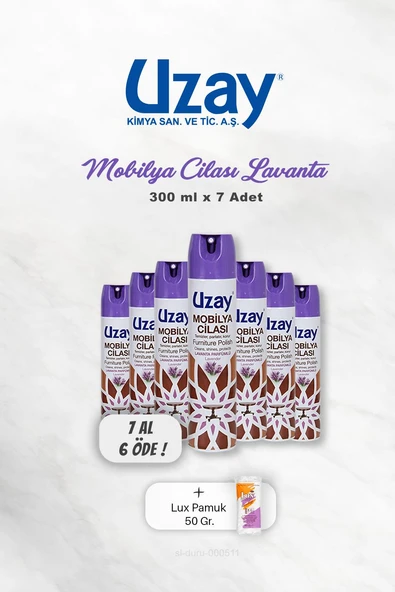 Uzay Mobilya Cilası Lavanta 300 ml 7 AL 6 ÖDE ve Pamuk ürün görseli 1