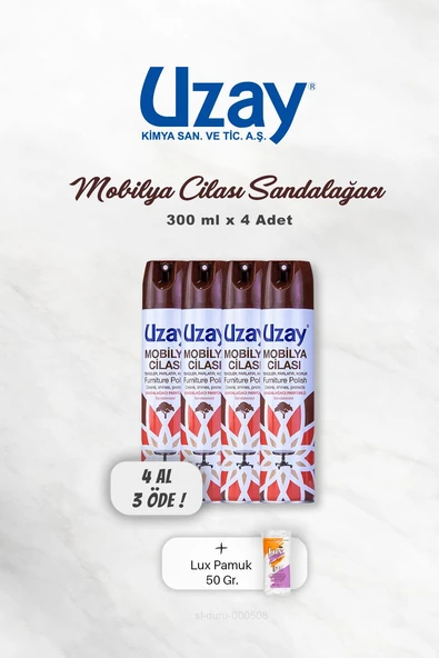 4 AL 3 ÖDE Uzay Mobilya Cilası Sandalağacı 300 ml, Pamuk ürün görseli 1