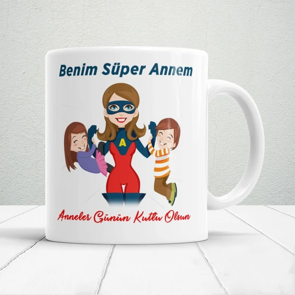 Benim Süper Annem Hediyelik Kupa Anneler Günü Tasarımlı Mod2 ürün görseli 1