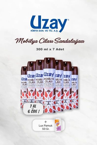 7 AL 6 ÖDE Uzay Mobilya Cilası Sandalağacı 300 ml, Pamuk ürün görseli 1