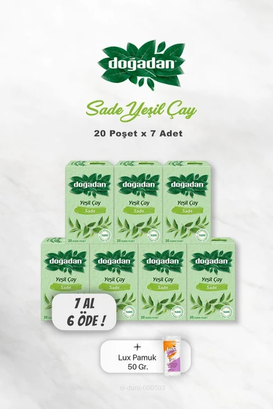 Doğadan Yeşil Çay Sade 4 AL 3 ÖDE ve Pamuk ürün görseli 1