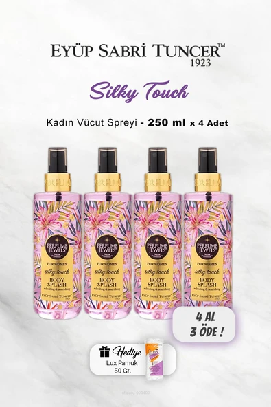 4 AL 3 ÖDE Eyüp Sabri Tuncer Vücut Spreyi Silky Touch 250 ml, Pamuk Hediyeli ürün görseli 1