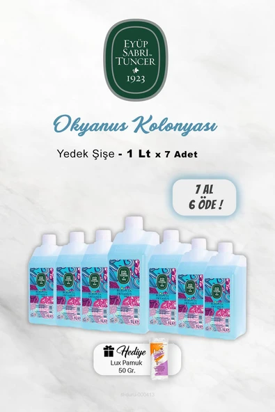 7 AL 6 ÖDE Eyüp Sabri Tuncer Okyanus Kolonyası 1 Lt, Pamuk Hediyeli ürün görseli 1