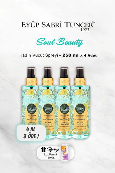 4 AL 3 ÖDE Eyüp Sabri Tuncer Vücut Spreyi Soul Beauty 250 ml, Pamuk Hediyeli ürün görseli 1
