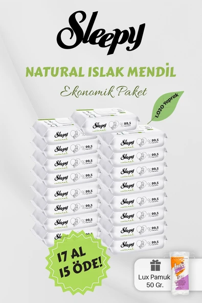 Sleepy Natural Islak Bebek Havlusu 17 AL 15 Öde Hediyeli ürün görseli 1