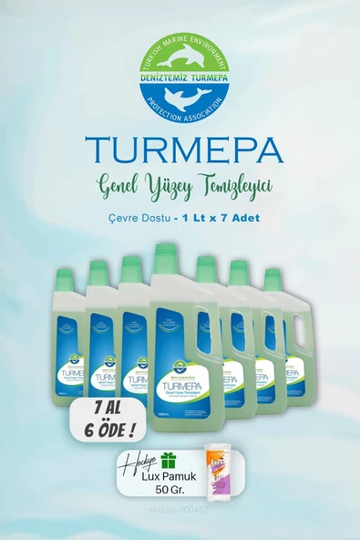 Turmepa Genel Yüzey Temizleyici, 7 AL 6 ÖDE 1000 ml ve 50 Gram Pamuk Hediyeli ürün görseli 1