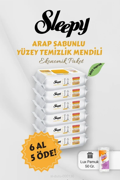 Sleepy Arap Sabunlu Yüzey Havlusu 6 AL 5 Öde Hediyeli ürün görseli 1