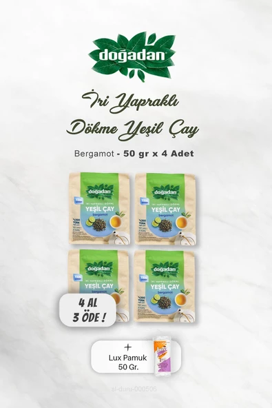 4 AL 3 ÖDE Doğadan Dökme Yeşil Çay Bergamot 50 gr, Pamuk ürün görseli 1