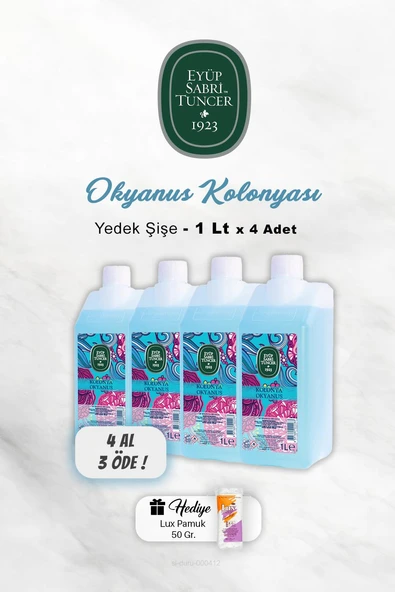 4 AL 3 ÖDE Eyüp Sabri Tuncer Okyanus Kolonyası 1 Lt, Pamuk Hediyeli ürün görseli 1