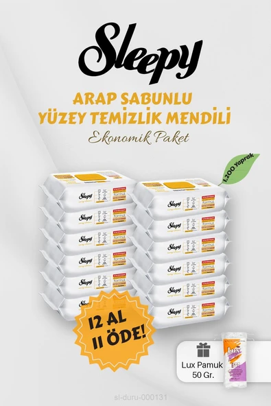 Sleepy Arap Sabunlu Yüzey Havlusu 12 AL 11 Öde Hediyeli ürün görseli 1